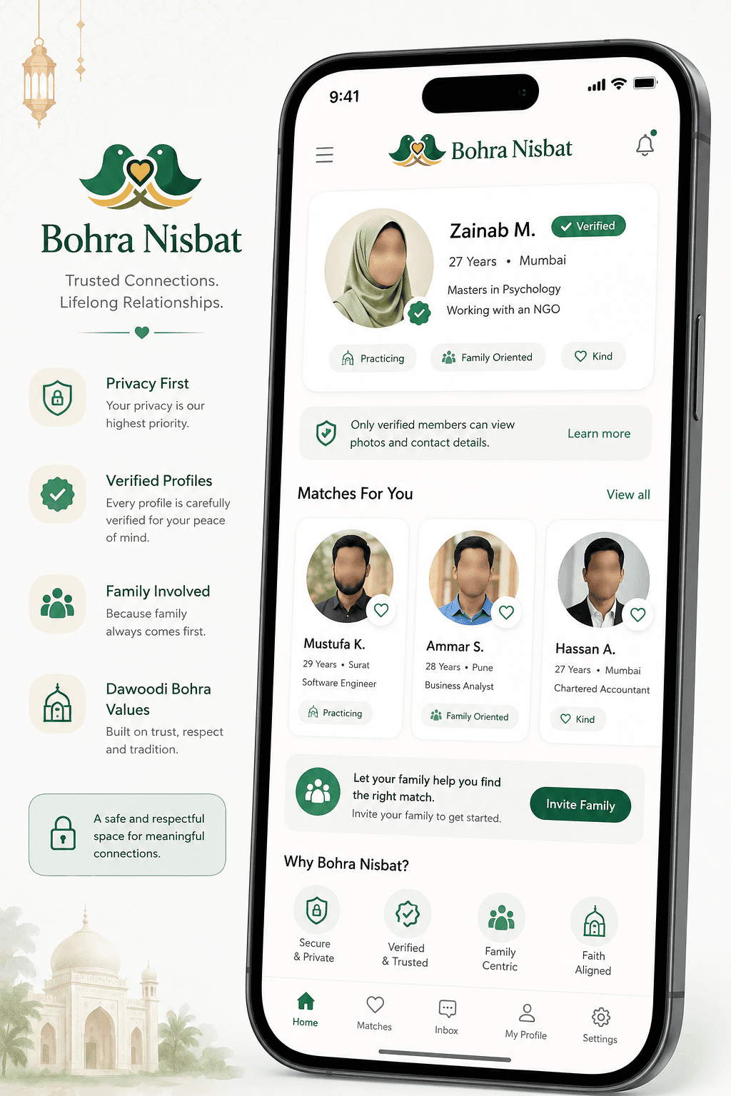 Bohra Nisbat app mockup